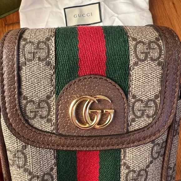 Like New Gucci Ophidia Messenger Bag Phone Pouch Crossbody Bag - Picture 9 of 16